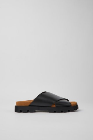 Camper Brutus Sandal - Schwarze Damensandale aus Leder