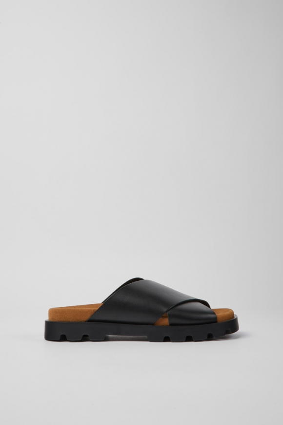 Camper Brutus Sandal - Schwarze Damensandale aus Leder