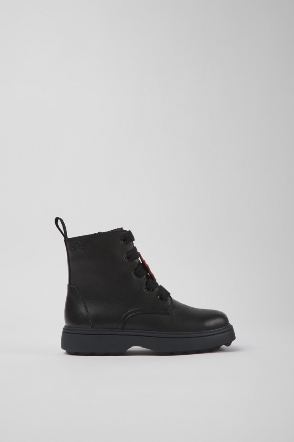 Camper Twins - Schwarze Kinderstiefelette aus Leder