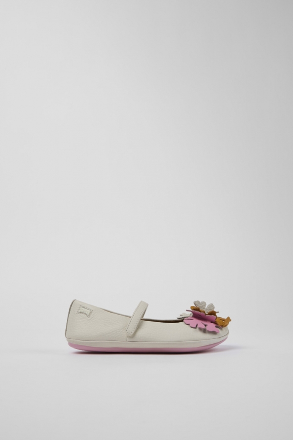Camper Twins - Weißer Mary Jane-Schuh aus Leder