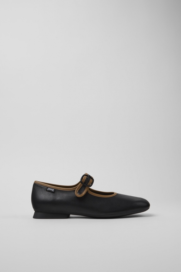 Camper Twins - Schwarze Damenballerinas aus Leder