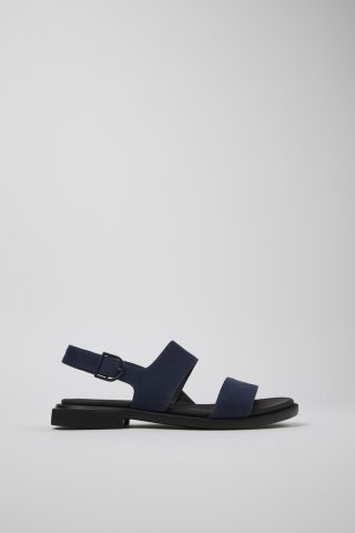 Camper Edy - Blaue Damensandalen aus Nubukleder Camper Edy - Blaue Damensandalen aus Nubukleder