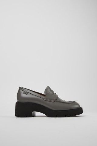 Camper Milah - Grauer Damenloafer aus Leder Camper Milah - Grauer Damenloafer aus Leder