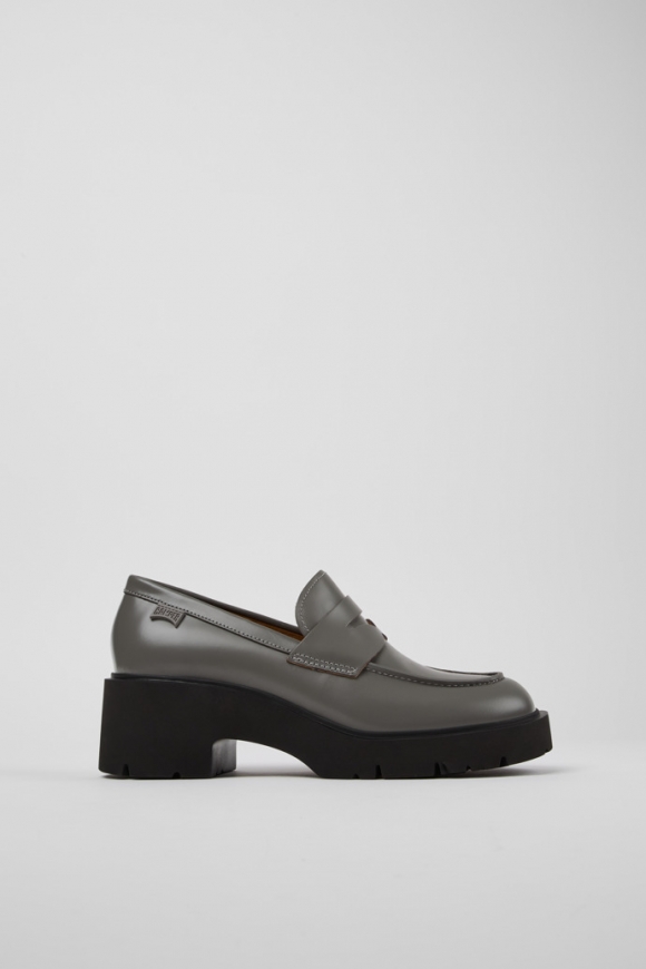 Camper Milah - Grauer Damenloafer aus Leder