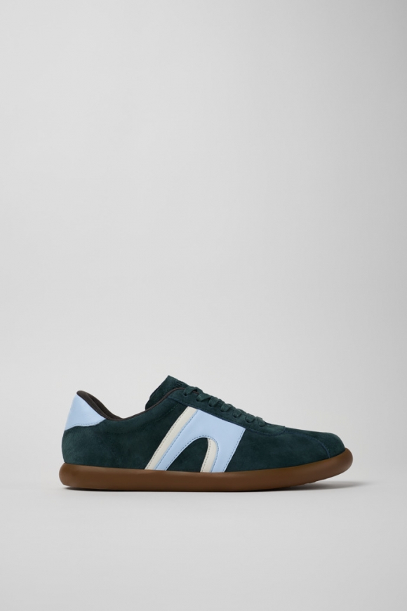 Camper Pelotas Soller - Grüner Herrensneaker aus Nubukleder/Leder