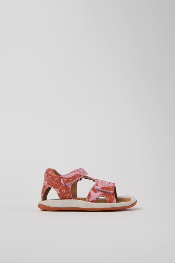 Camper Twins - Mehrfarbige Kindersandalen aus Leder.