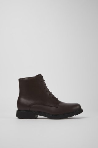 Camper Neuman - Brauner mittelhoher Damenstiefel aus Leder.