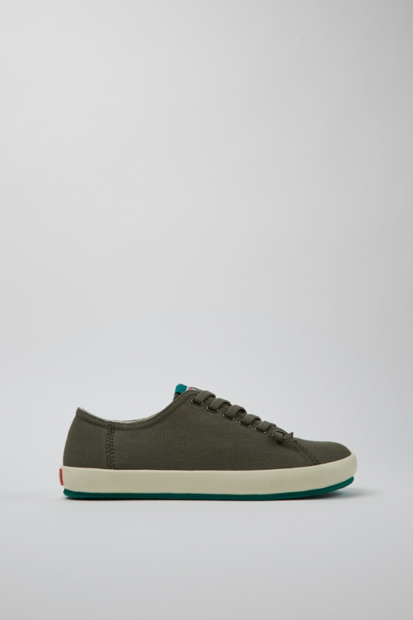 Camper Peu Rambla - Grüner Herrensneaker aus recycelter Baumwolle.