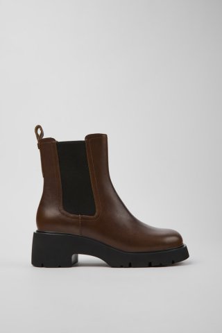 Camper Milah - Brauner Chelseastiefel für Damen aus Leder Camper Milah - Brauner Chelseastiefel für Damen aus Leder