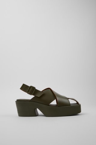 Camper Billie - Grüne Ledersandalen für Damen.