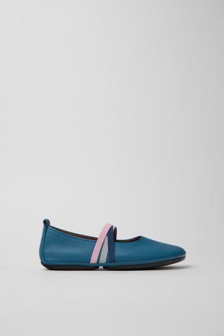 Camper Twins - Blauer Lederballerina für Damen.