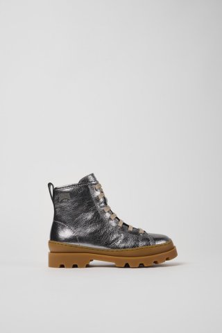 Camper Brutus - Silberne Lederstiefel für Kinder. Camper Brutus - Silberne Lederstiefel für Kinder.