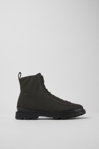 Camper Brutus - Graue Damenstiefelette aus Textil und Nubukleder