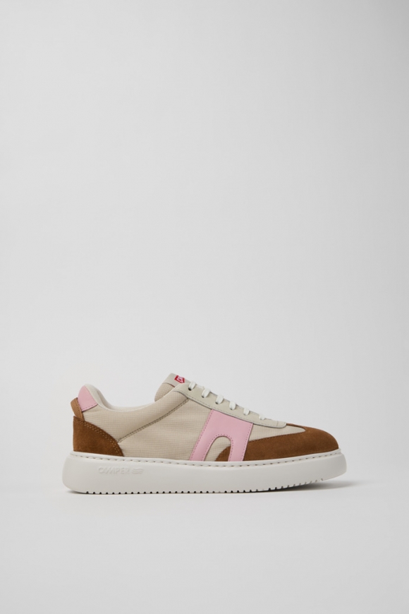 Camper Runner K21 - Mehrfarbiger Damensneaker aus Textil und Nubukleder.