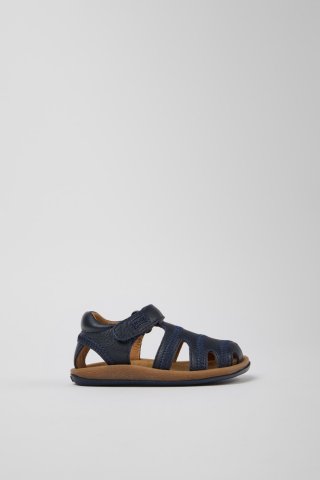 Camper Bicho - Blaue Kindersandale aus Leder zum Schließen. Camper Bicho - Blaue Kindersandale aus Leder zum Schließen.