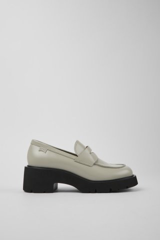 Camper Milah - Grauer Damenloafer aus Leder Camper Milah - Grauer Damenloafer aus Leder