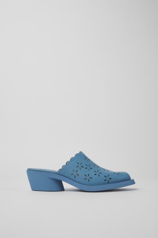 Camper Bonnie - Blaue Damenpantolette aus Leder