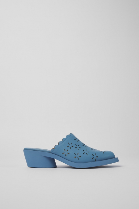 Camper Bonnie - Blaue Damenpantolette aus Leder