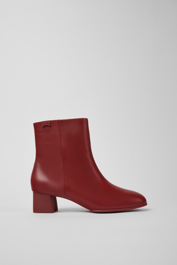 Camper Katie - Weinrote Damenstiefelette aus Leder
