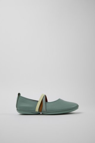 Camper Twins - Grüne Leder-Mokassins für Damen. Camper Twins - Grüne Leder-Mokassins für Damen.
