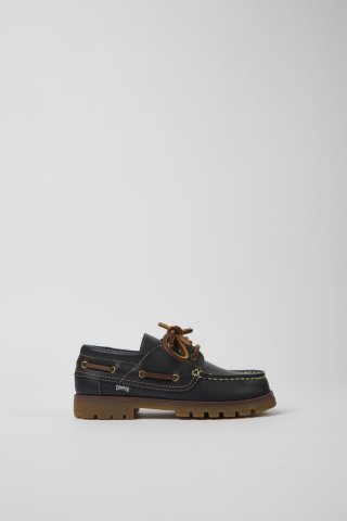 Camper Compas - Blauer Kinderschuh aus Leder im Marinelook. Camper Compas - Blauer Kinderschuh aus Leder im Marinelook.
