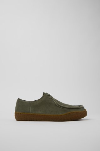 Camper Peu Terreno - Grüner Herrenschuh aus Nubukleder. Camper Peu Terreno - Grüner Herrenschuh aus Nubukleder.
