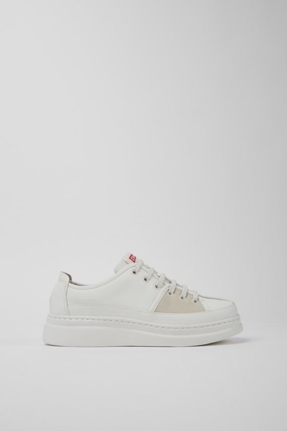 Camper Twins - Weiß-bunter Damensneaker aus recyceltem Leder