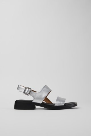 Camper Dana - Graue Ledersandale für Damen.