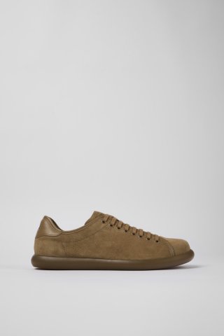 Camper Pelotas Soller - Brauner Herrensneaker aus Nubukleder und Leder.