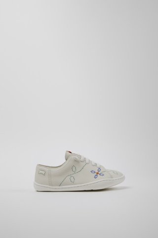 Camper Twins - Weißer Kinderschuh aus Leder. Camper Twins - Weißer Kinderschuh aus Leder.