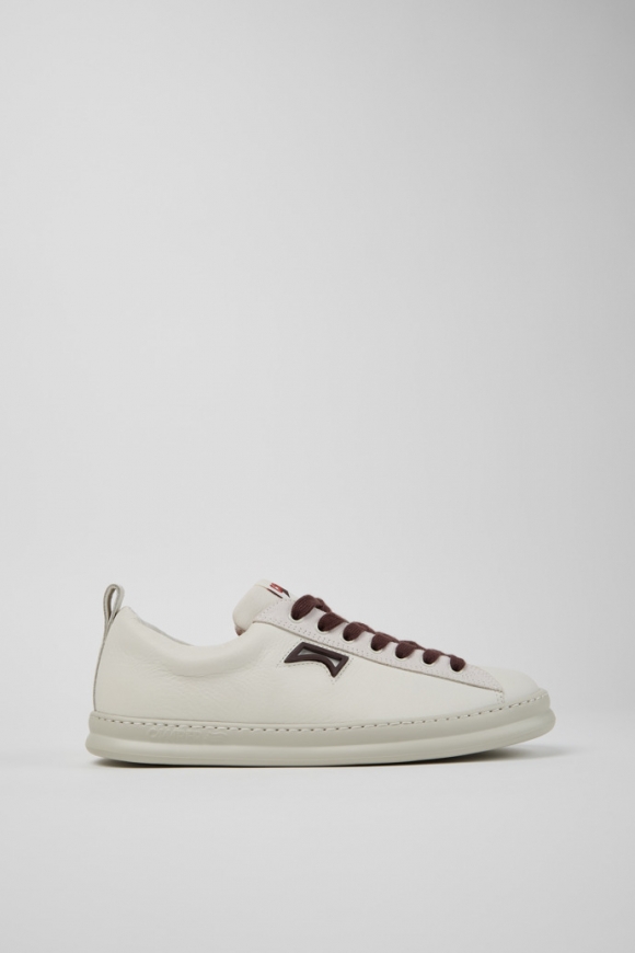 Camper Runner - Weißer Herrensneaker aus Leder und Nubukleder.
