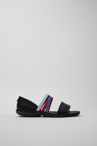 Camper Twins - Schwarze Ledersandale für Damen. Camper Twins - Schwarze Ledersandale für Damen.