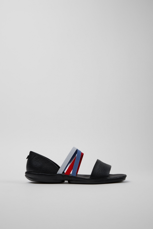 Camper Twins - Schwarze Ledersandale für Damen.