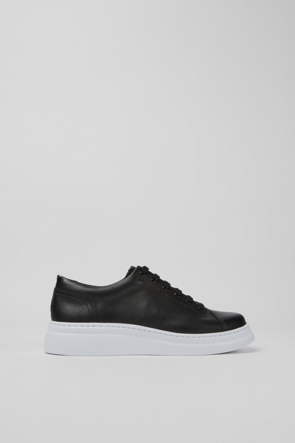 Camper Runner Up - Schwarzer Ledersneaker für Damen.