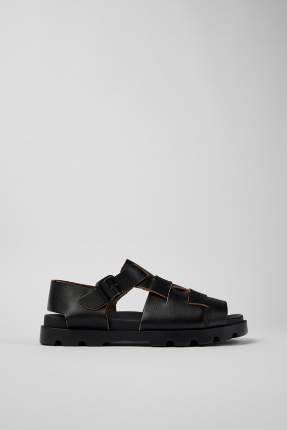 Camper Brutus Sandal - Schwarze Herrensandalen aus Leder