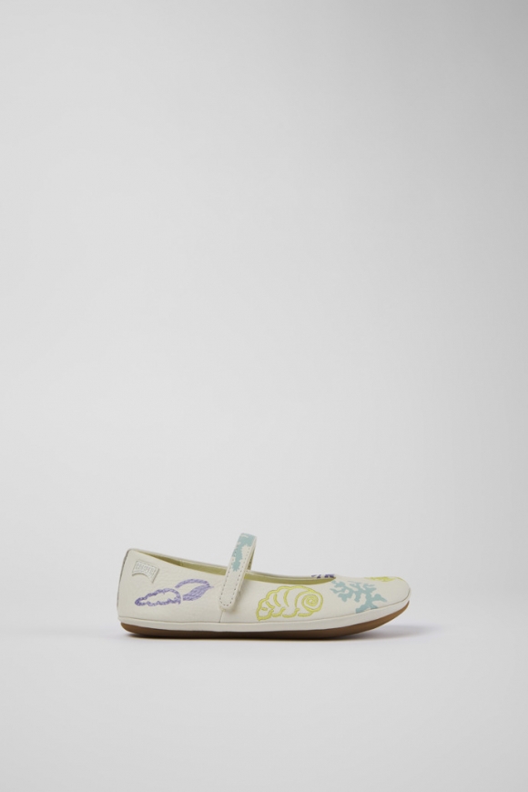 Camper Twins - Weißer Mary Jane-Schuh aus Leder