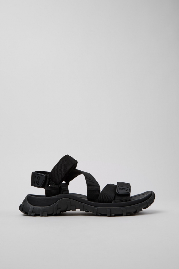 Camper Drift Trail Sandal - Schwarze Herrensandalette aus Recycling-PET.