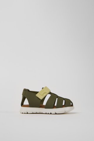 Camper Oruga - Mehrfarbige Kindersandalen aus Leder und Textil. Camper Oruga - Mehrfarbige Kindersandalen aus Leder und Textil.