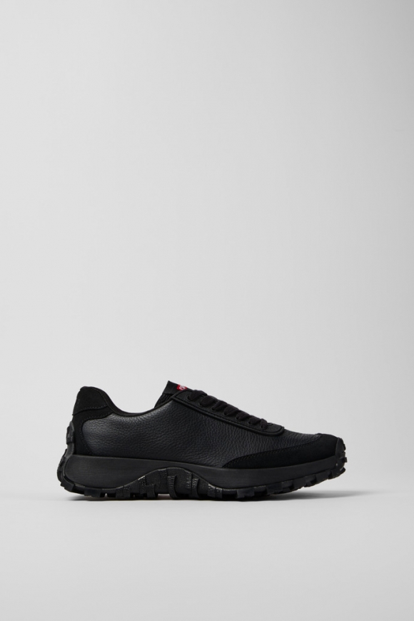 Camper Drift Trail - Schwarzer Damensneaker aus recyceltem PET und Leder.