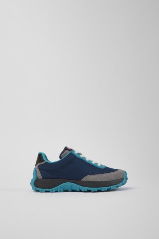 Camper Drift Trail - Blauer Kindersneaker aus Leder und Textil Camper Drift Trail - Blauer Kindersneaker aus Leder und Textil