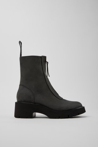 Camper Milah - Graue Mid-Boots aus Nubukleder für Damen. Camper Milah - Graue Mid-Boots aus Nubukleder für Damen.