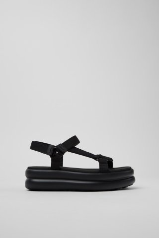 Camper Pelotas Flota Up - Schwarze Damen-Sandale aus Recycling-PET.