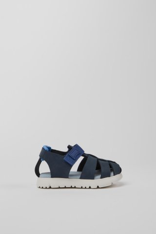 Camper Oruga - Blaue Sandale aus Leder und Textil Camper Oruga - Blaue Sandale aus Leder und Textil