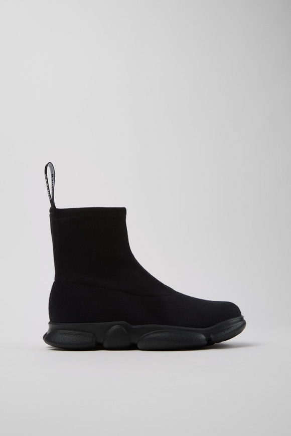 Camper Karst - Schwarze Midiboots aus TENCEL® Lyocell für Damen.