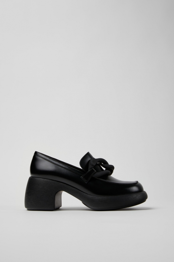 Camper Thelma - Schwarze Lederballerina/Mokassins für Damen.