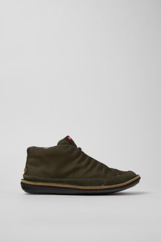 Camper Beetle - Grüne Herrenstiefelette aus Textil und Nubukleder. Camper Beetle - Grüne Herrenstiefelette aus Textil und Nubukleder.