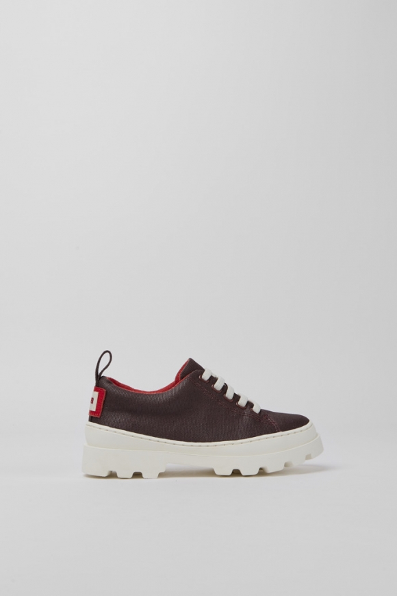 Camper Brutus - Weinroter Kinderschuh aus Biobaumwolle
