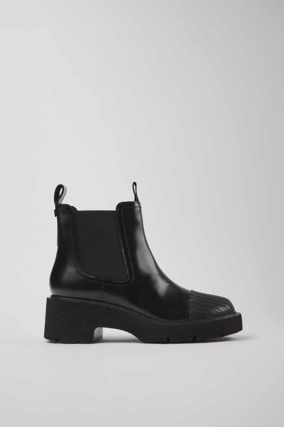 Camper Milah - Schwarzer Chelseastiefel für Damen aus Leder