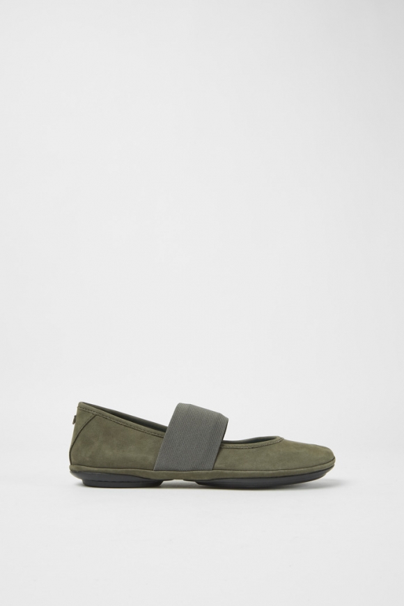 Camper Right - Grüne Ballerinas aus Nubukleder