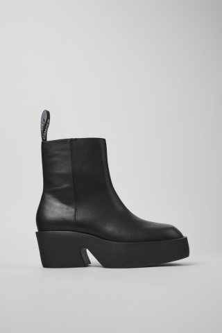Camper Billie - Schwarze Lederstiefelette für Damen.